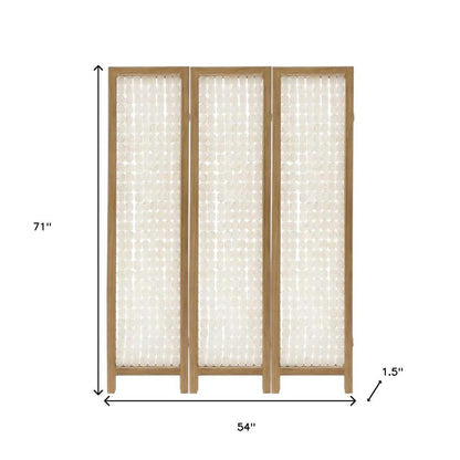 71" Clear Folding Three Panel Screen Room Divider HomeRoots