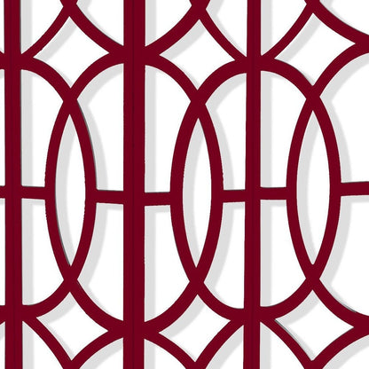 84" Red Solid Wood Folding Four Panel Screen Room Divider HomeRoots