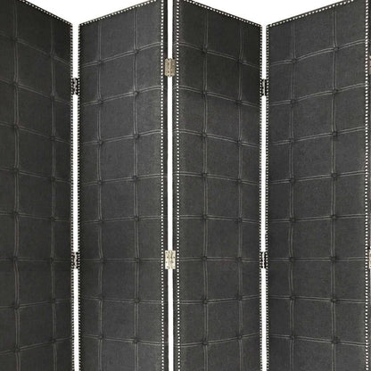 108" Gray Fabric And Wood Folding Five Panel Screen Room Divider HomeRoots