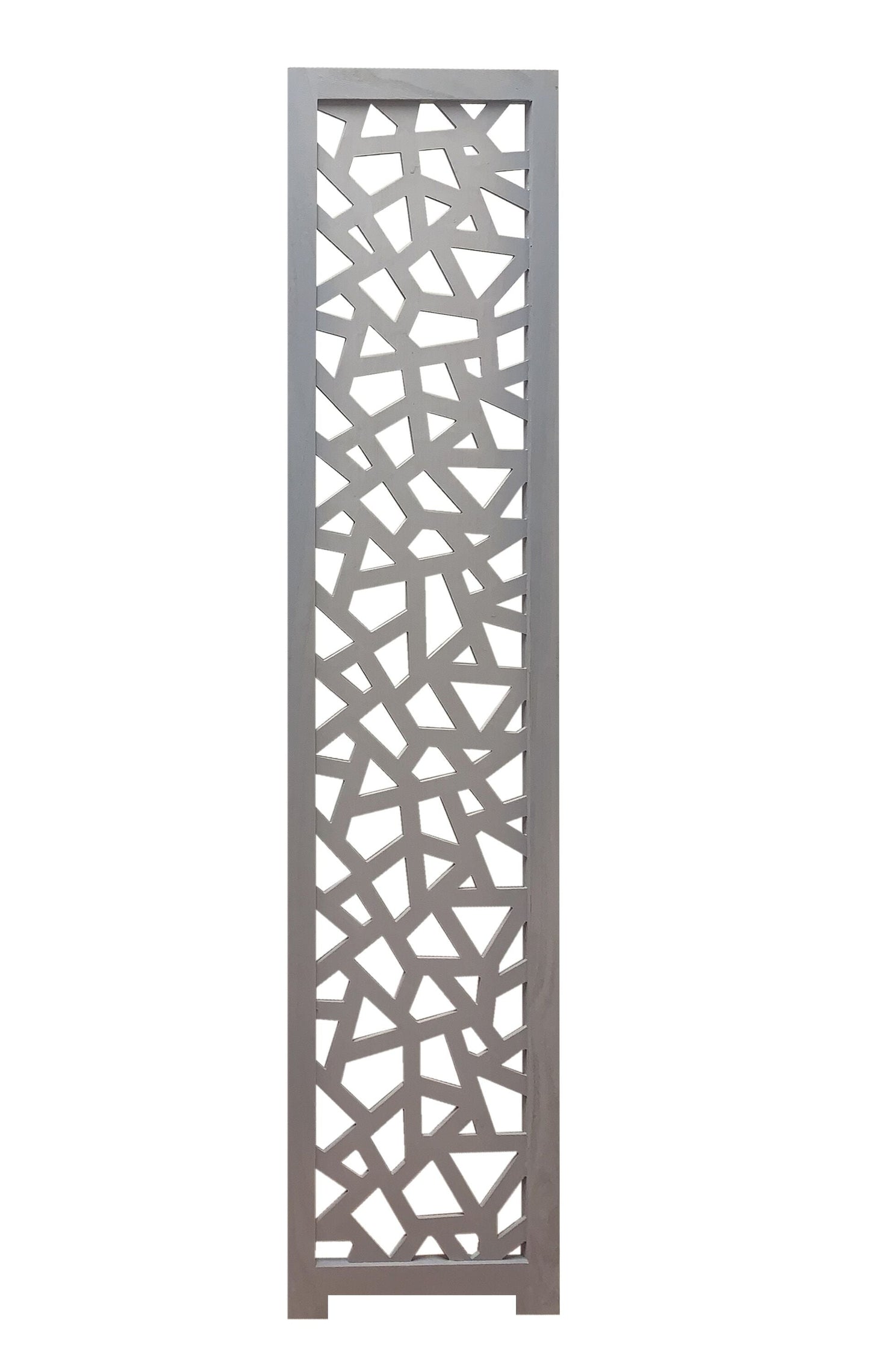 50" Gray Solid Wood Folding Three Panel Screen Room Divider HomeRoots