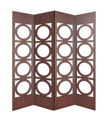 84" Brown Solid Wood Folding Four Panel Screen Room Divider HomeRoots