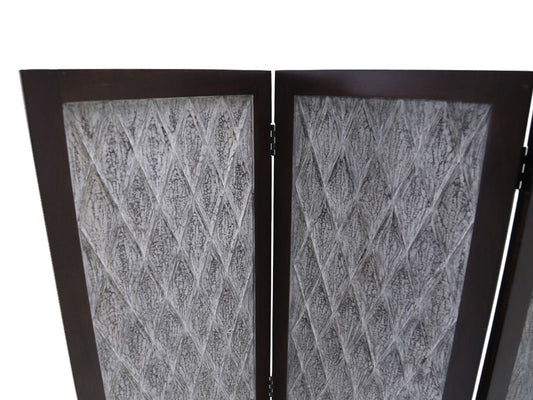 70" Brown Folding Three Panel Screen Room Divider HomeRoots