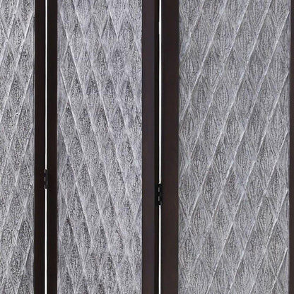 70" Brown Folding Three Panel Screen Room Divider HomeRoots