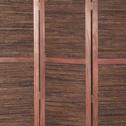 67" Brown Solid and Manufactured Wood Folding Three Panel Screen Room Divider HomeRoots