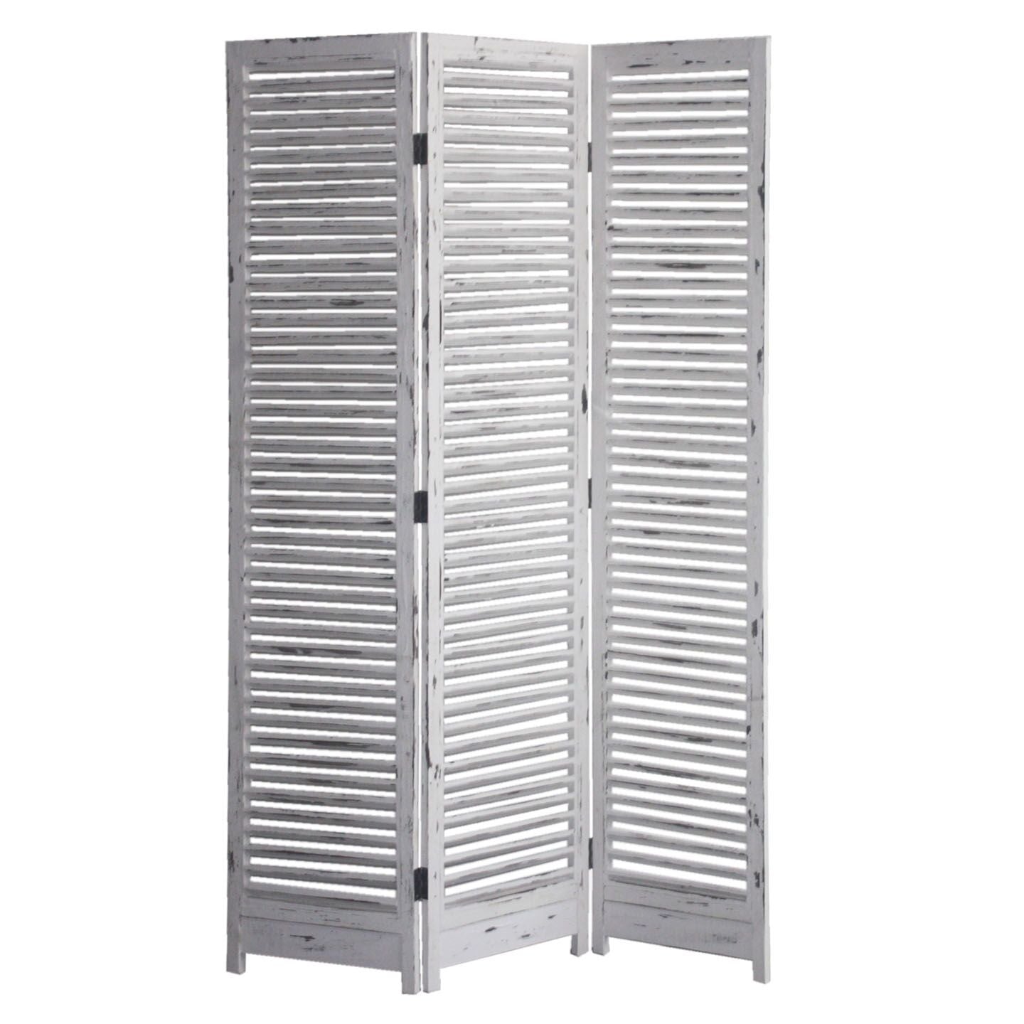 71" White Folding Three Panel Screen Room Divider HomeRoots