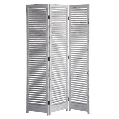 71" White Folding Three Panel Screen Room Divider HomeRoots