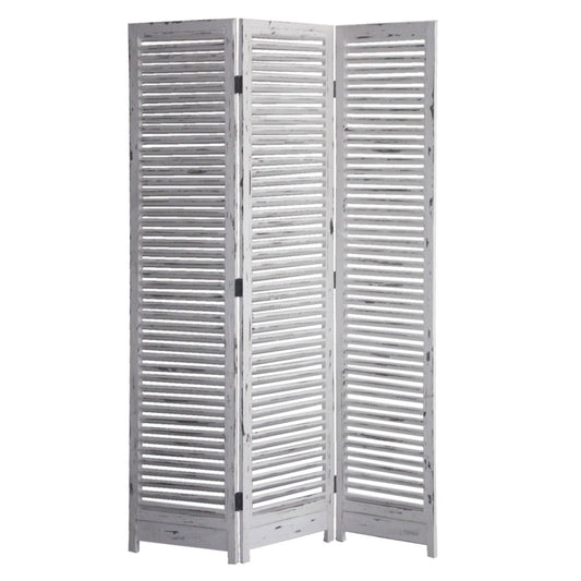 71" White Folding Three Panel Screen Room Divider HomeRoots