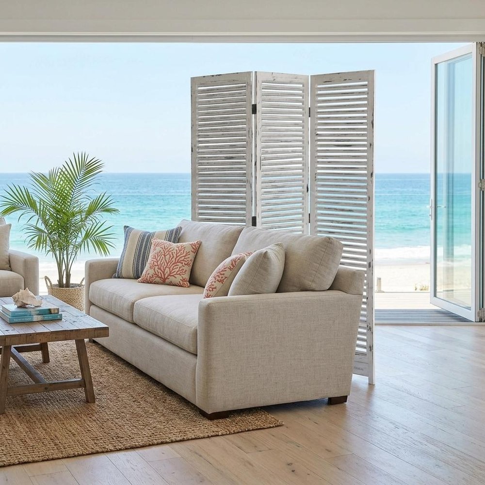 71" White Folding Three Panel Screen Room Divider HomeRoots