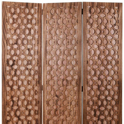 67" Brown Folding Three Panel Screen Room Divider HomeRoots