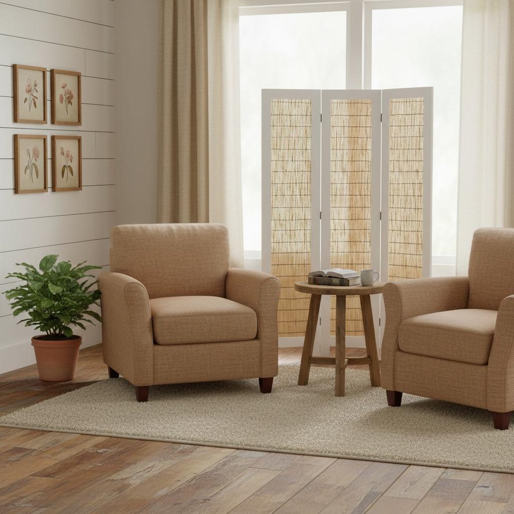 67" Natural And White Wood Folding Three Panel Screen Room Divider HomeRoots