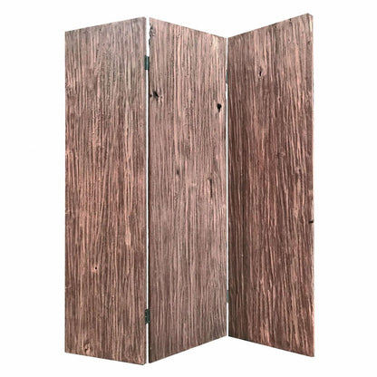 71" Brown Folding Three Panel Screen Room Divider HomeRoots