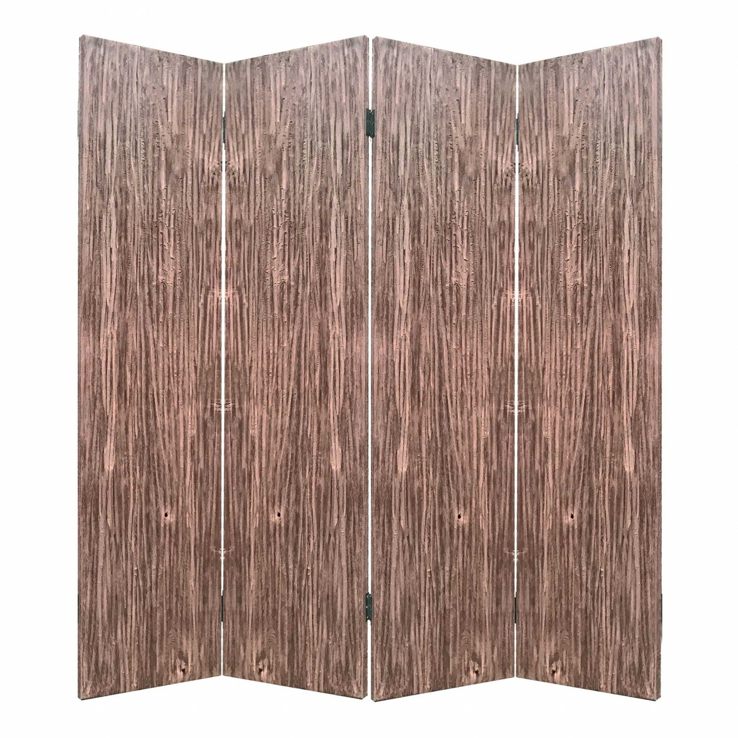 84" Brown Folding Four Panel Screen Room Divider HomeRoots