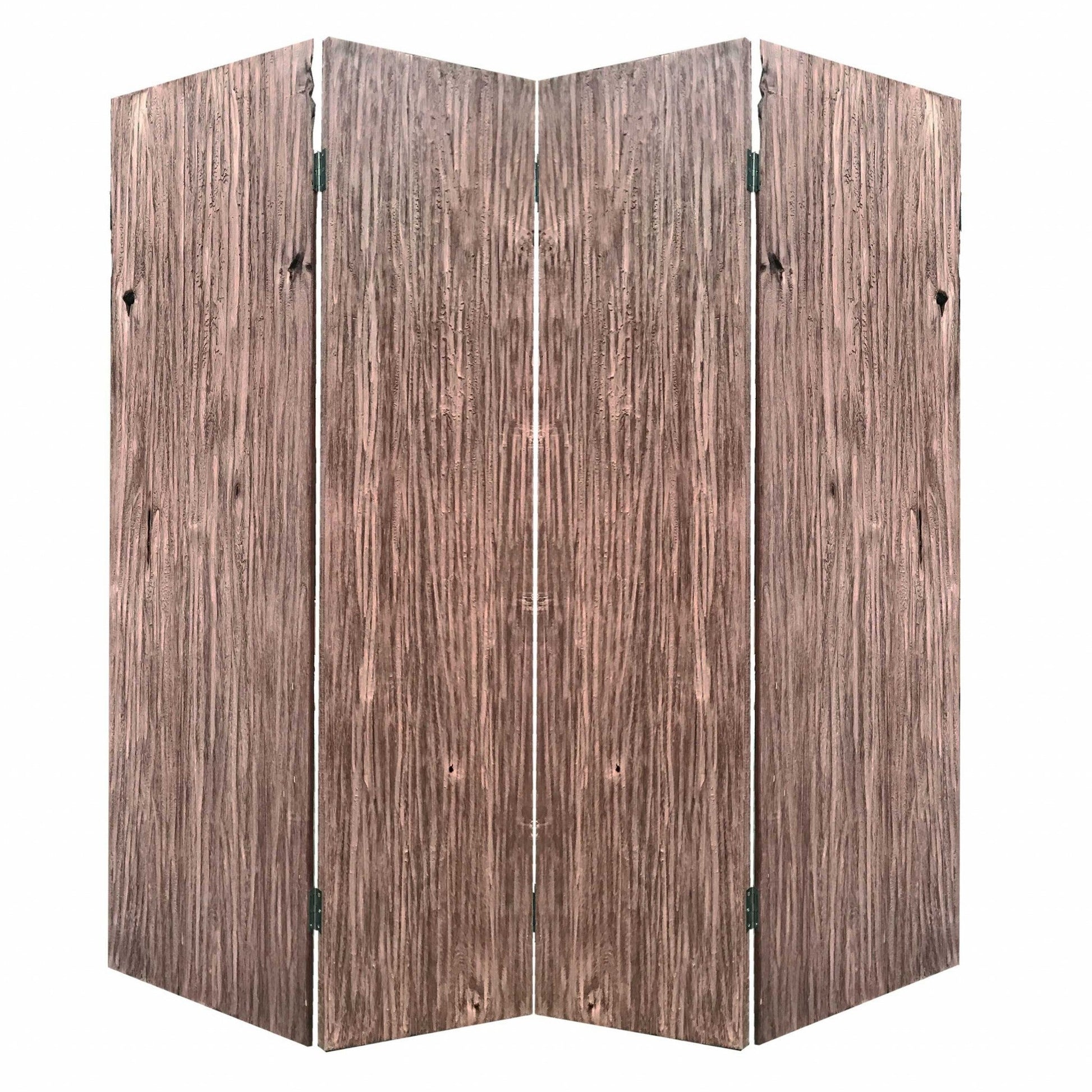 84" Brown Folding Four Panel Screen Room Divider HomeRoots