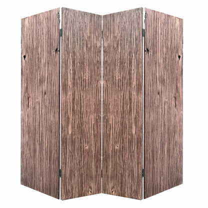 84" Brown Folding Four Panel Screen Room Divider HomeRoots