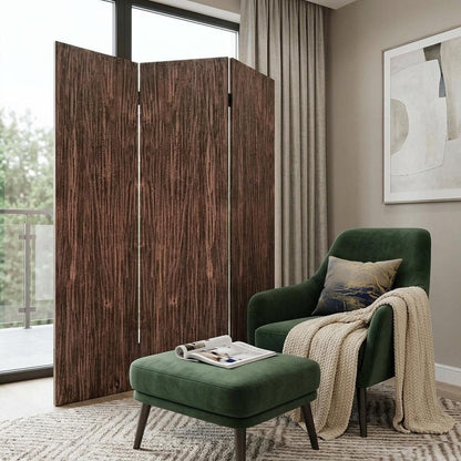 84" Brown Folding Four Panel Screen Room Divider HomeRoots