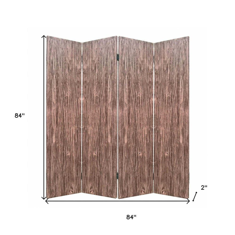 84" Brown Folding Four Panel Screen Room Divider HomeRoots