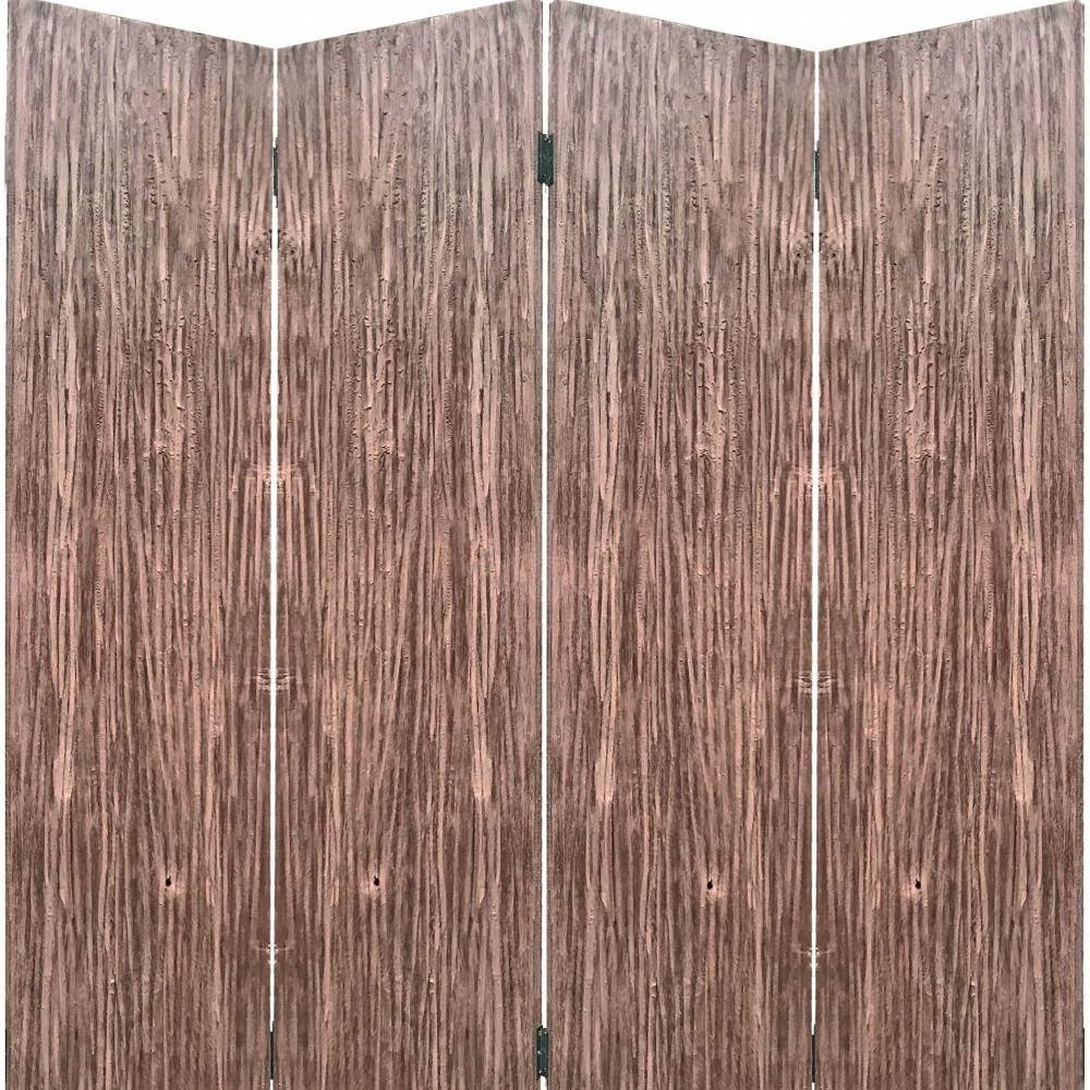 84" Brown Folding Four Panel Screen Room Divider HomeRoots