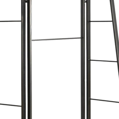 72" Gray Iron Folding Three Panel Screen Room Divider HomeRoots