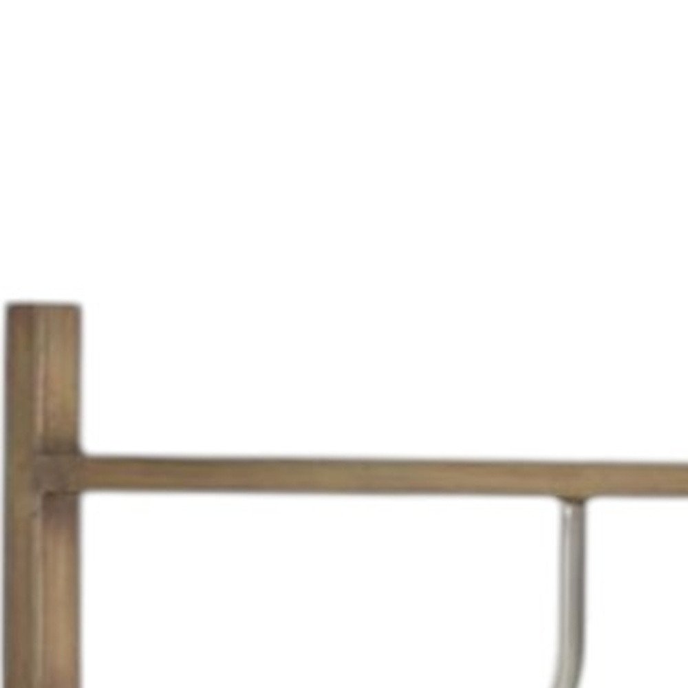 72" Brown Iron Folding Three Panel Screen Room Divider HomeRoots