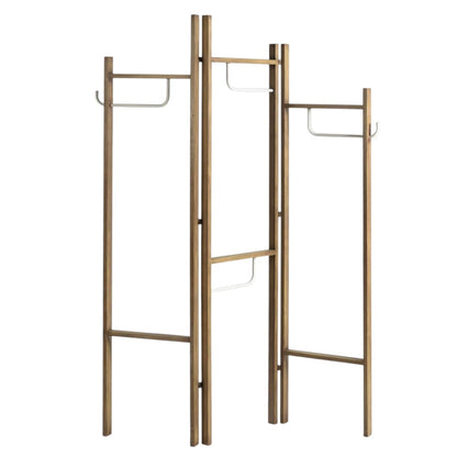 72" Brown Iron Folding Three Panel Screen Room Divider HomeRoots