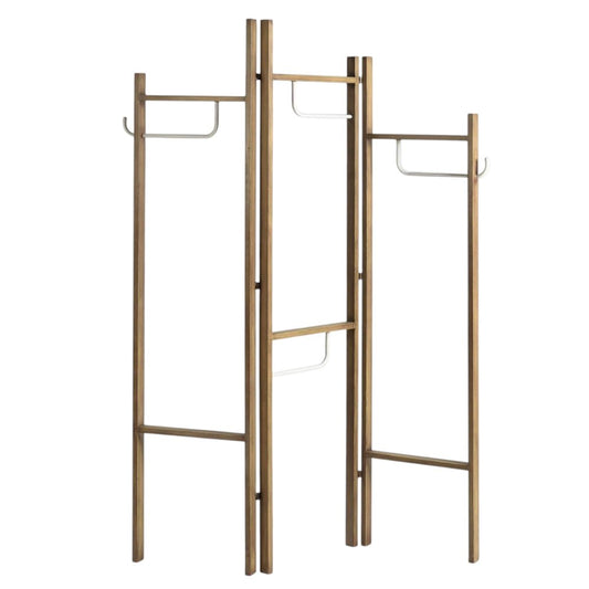 72" Brown Iron Folding Three Panel Screen Room Divider HomeRoots