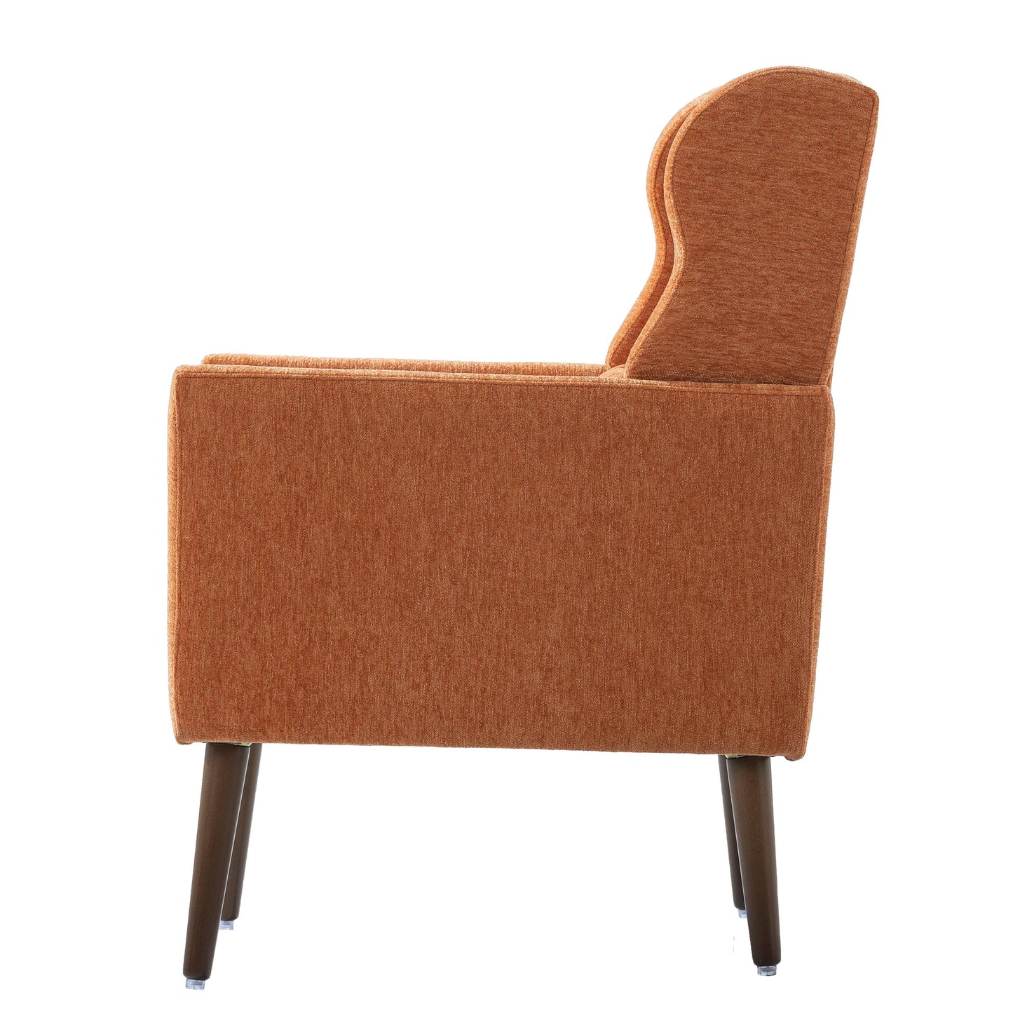 Modern Accent Chair Upholstered Foam Filled Living Room Chairs Comfy Reading Chair Mid Century Modern Chair (Orange) - FurniFindUSA