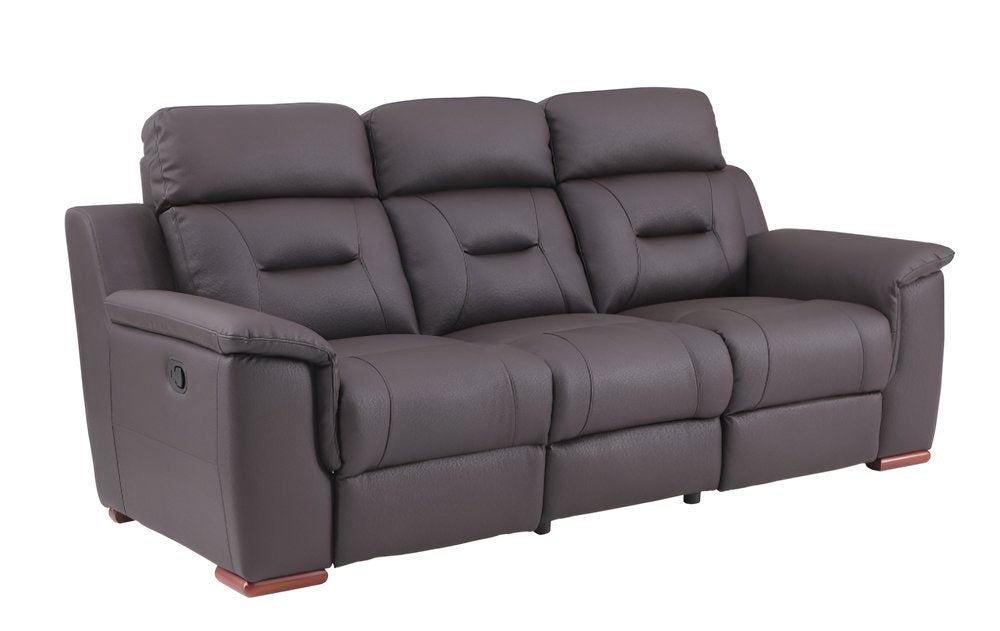 90" Brown Faux Leather Sofa HomeRoots