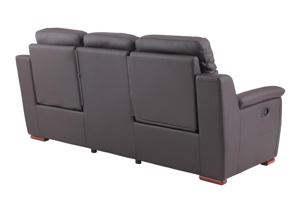 90" Brown Faux Leather Sofa HomeRoots