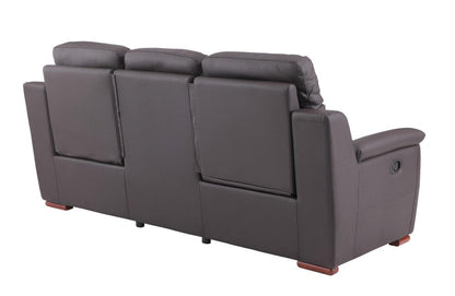 90" Brown Faux Leather Sofa HomeRoots