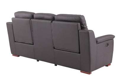 90" Brown Faux Leather Sofa HomeRoots