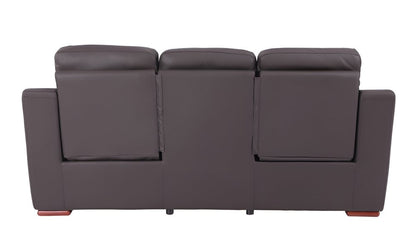 90" Brown Faux Leather Sofa HomeRoots