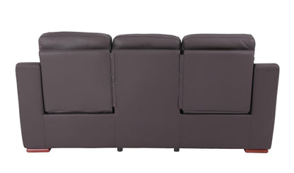 90" Brown Faux Leather Sofa HomeRoots