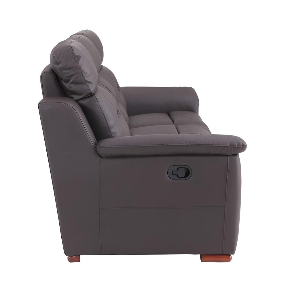 90" Brown Faux Leather Sofa HomeRoots