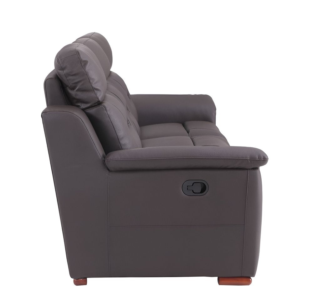 90" Brown Faux Leather Sofa HomeRoots