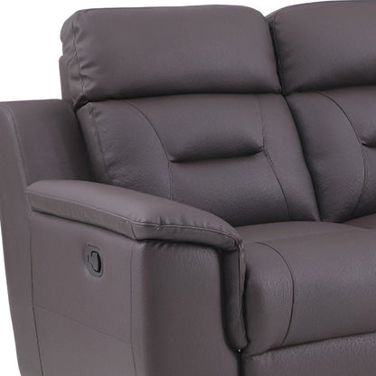 90" Brown Faux Leather Sofa HomeRoots
