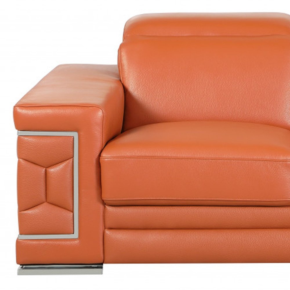 Two Piece Indoor Camel Italian Leather Five Person Seating Set HomeRoots