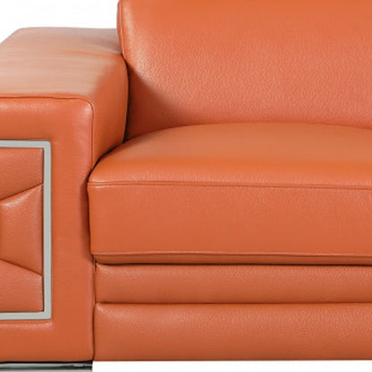 Two Piece Indoor Camel Italian Leather Five Person Seating Set HomeRoots