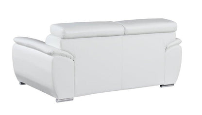 Two Piece Indoor White Genuine Leather Five Person Seating Set HomeRoots