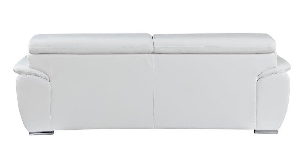 Two Piece Indoor White Genuine Leather Five Person Seating Set HomeRoots