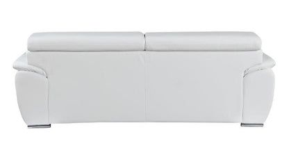 Two Piece Indoor White Genuine Leather Five Person Seating Set HomeRoots