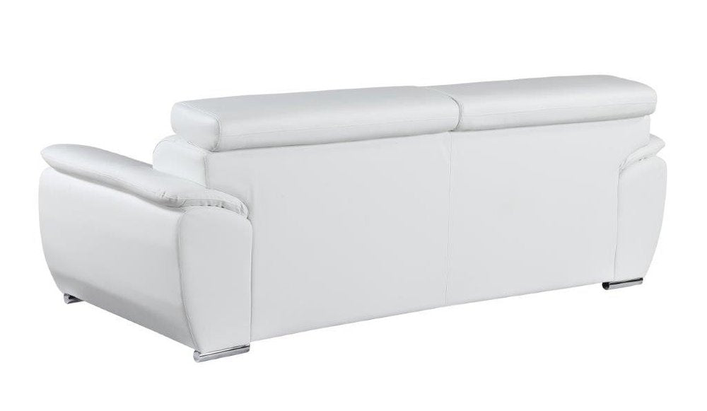 Two Piece Indoor White Genuine Leather Five Person Seating Set HomeRoots