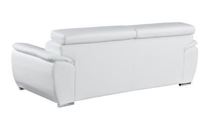 Two Piece Indoor White Genuine Leather Five Person Seating Set HomeRoots