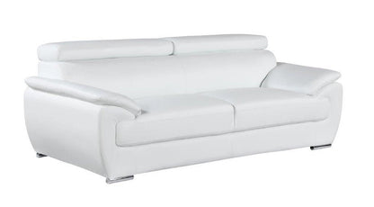 Two Piece Indoor White Genuine Leather Five Person Seating Set HomeRoots