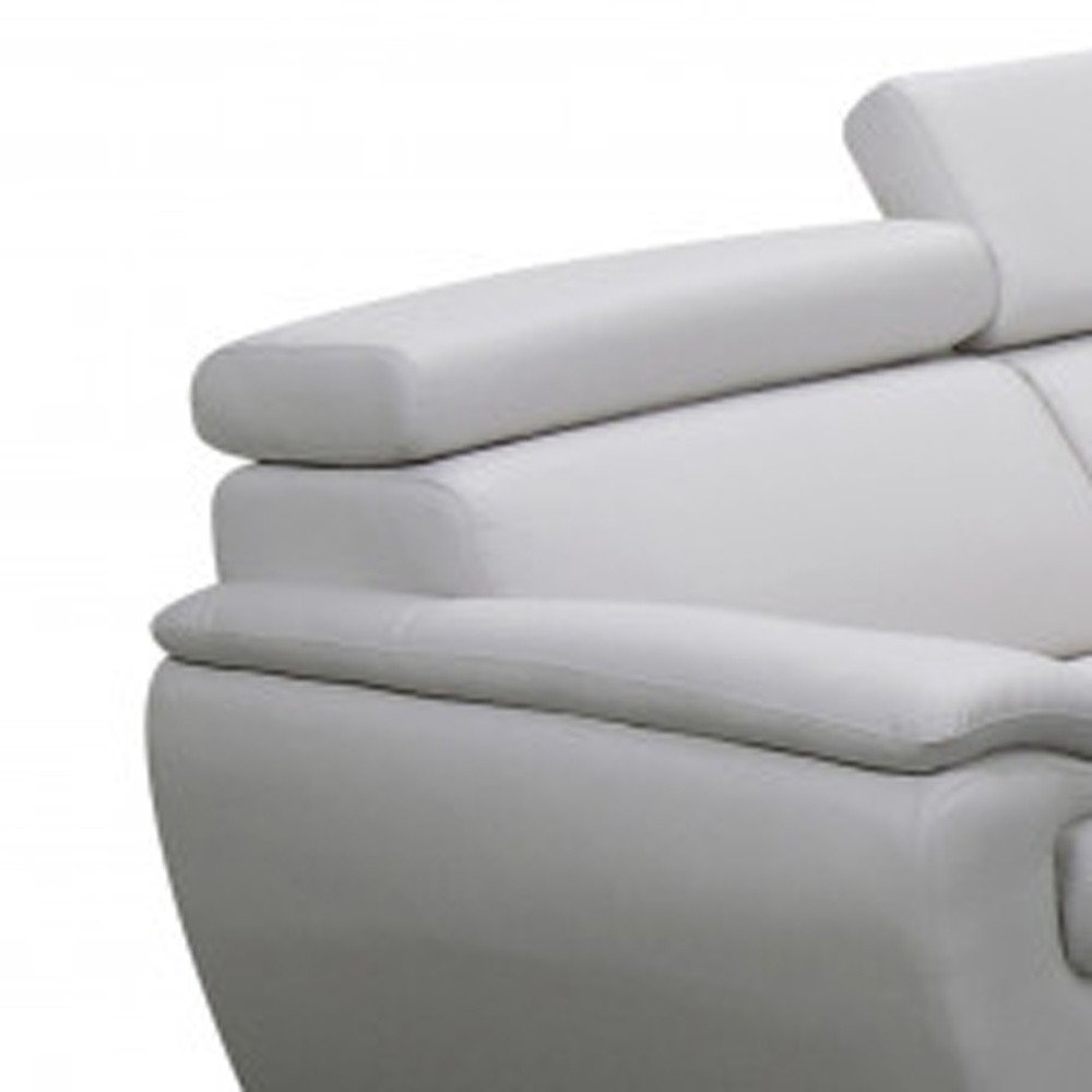 Two Piece Indoor White Genuine Leather Five Person Seating Set HomeRoots