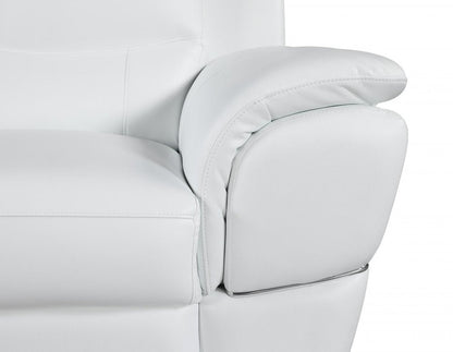 Two Piece Indoor White Genuine Leather Five Person Seating Set HomeRoots
