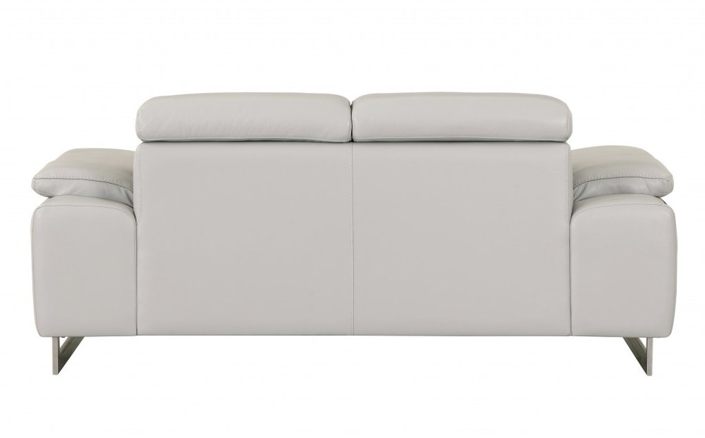 Two Piece Indoor Light Gray Italian Leather Five Person Seating Set HomeRoots