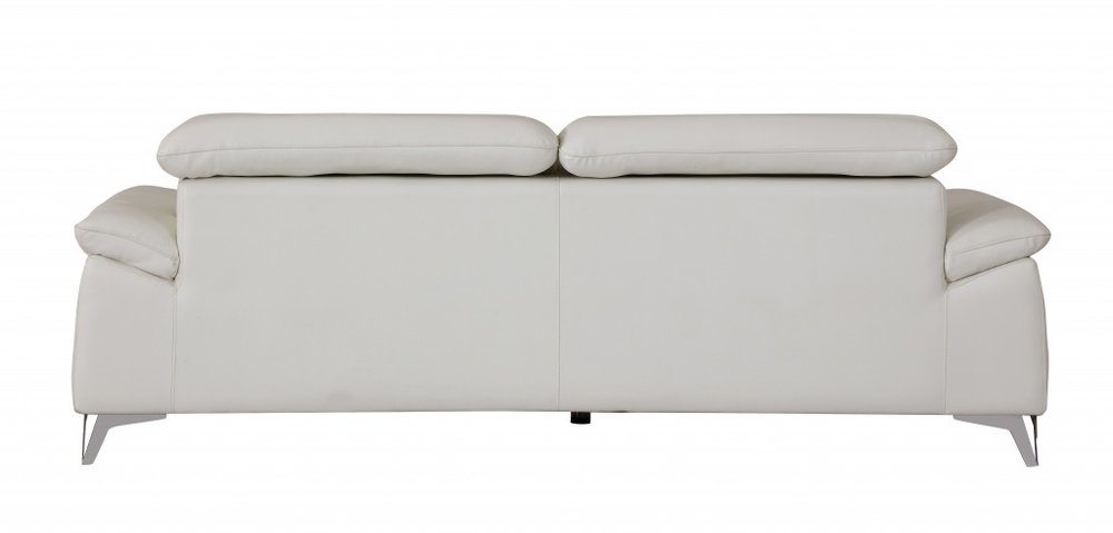 Two Piece Indoor White Italian Leather Five Person Seating Set HomeRoots