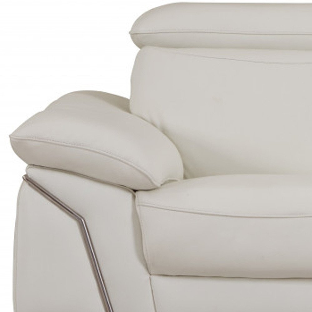 Two Piece Indoor White Italian Leather Five Person Seating Set HomeRoots