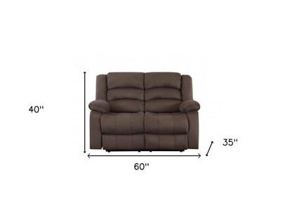 Two Piece Indoor Brown Microsuede Five Person Seating Set HomeRoots
