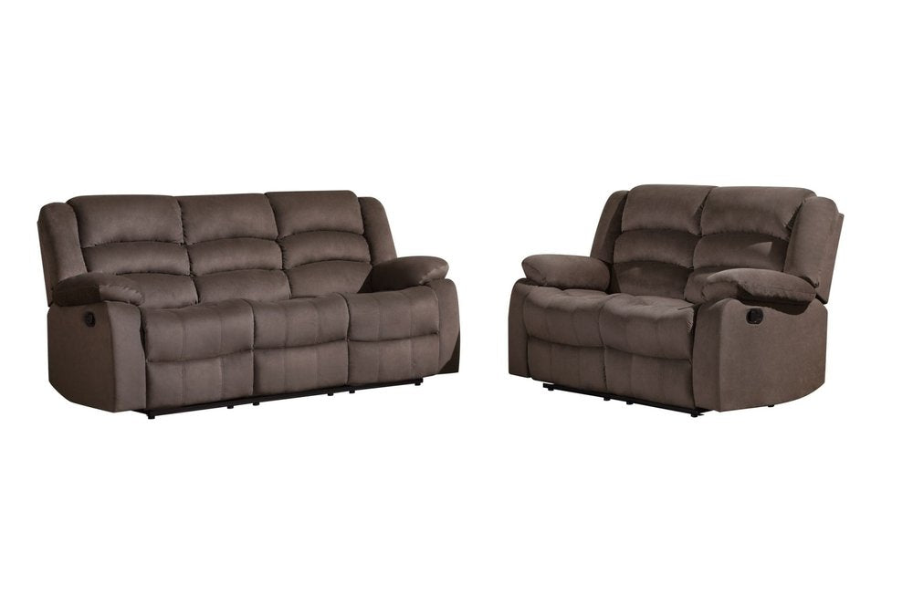 Two Piece Indoor Brown Microsuede Five Person Seating Set HomeRoots